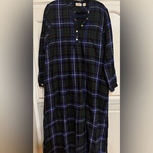 L.L. Bean Blue and Green Plaid nightgown   Cozy & warm.